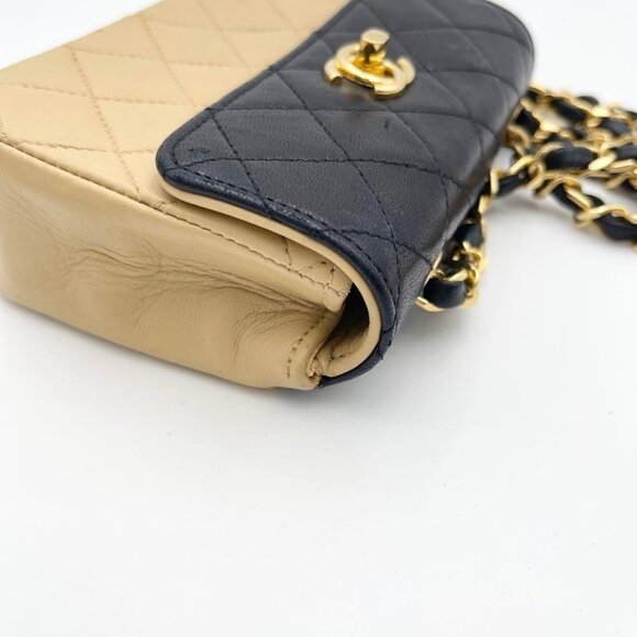 Authentic CHANEL 24K  Vintage Classic Single Flap Quilted Lambskin Chain Bag Tan - Picture 7 of 16